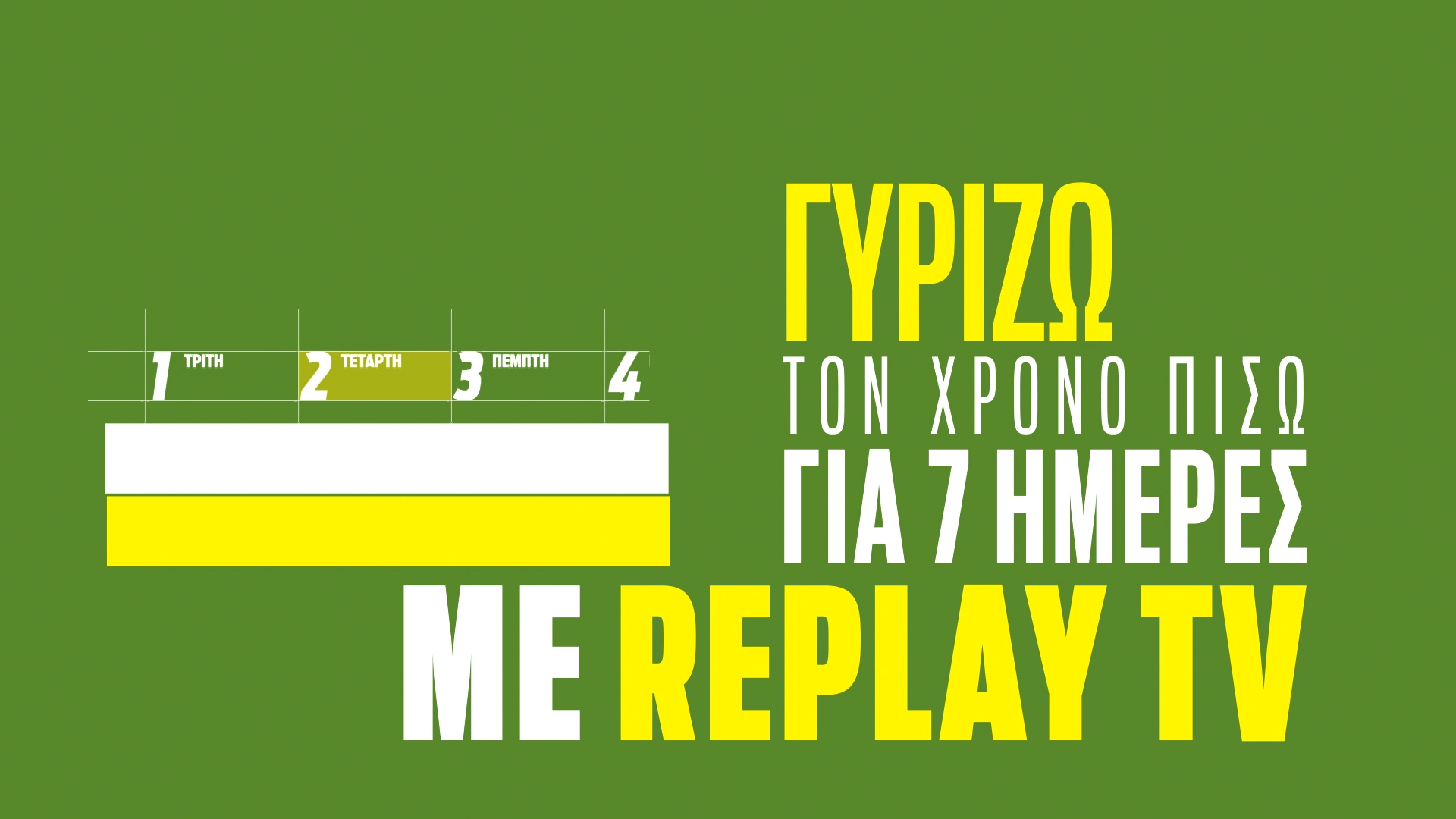 ΓΥΡΙΖΩ ΤΟΝ ΧΡΟΝΟ ΠΙΣΩ ΓΙΑ 7 ΗΜΕΡΕΣ ΜΕ REPLAY TV